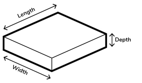 Image showing length, width and depth dimensions